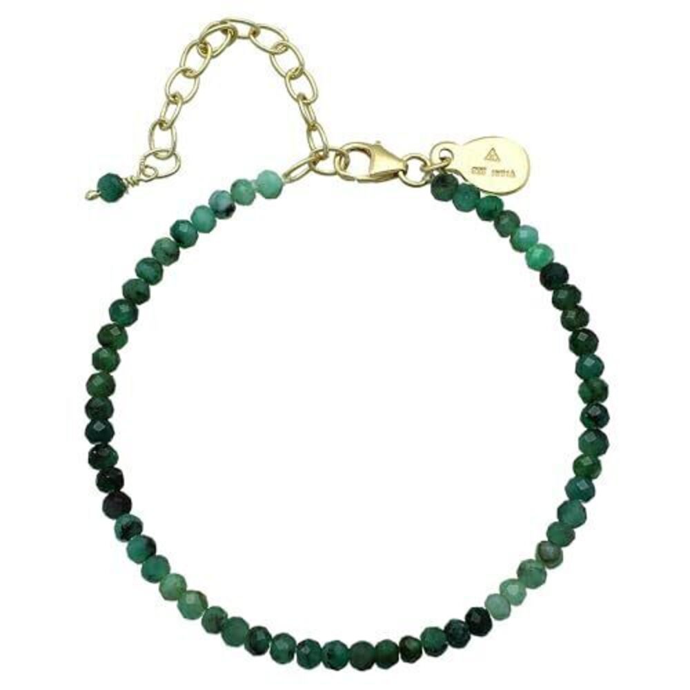 8213 Emerald Bracelet , Certified 925 Sterling Silver with 18K Gold Vermeil